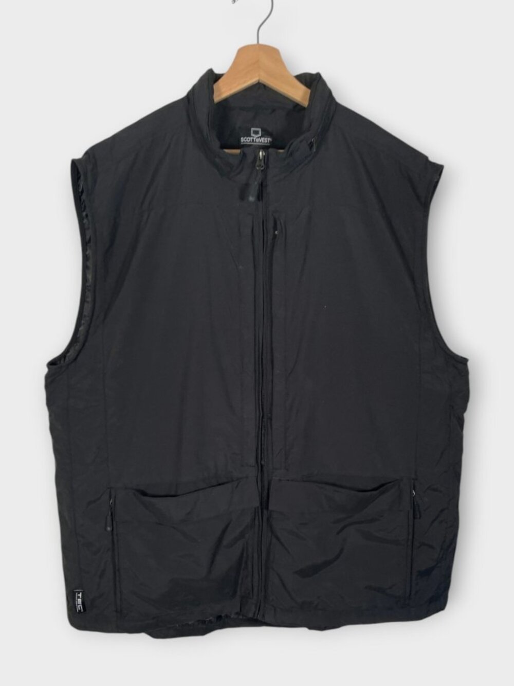 SCOTTeVEST Vest Mens XXL Black RFID Travel Hooded Full Zip Pockets TEC Utility
